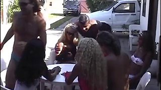 Carnival party with 3 hot girls and a lot of whoring in the pool