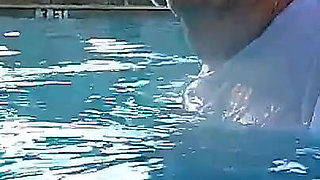 Couple Underwater Diving and Swimming