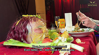 Humiliating the Powerless Slave at the Dining Table (223)