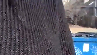 Walking Around Naked Fucking My Pussy with Vibrator on a Public Fly Over Bridge