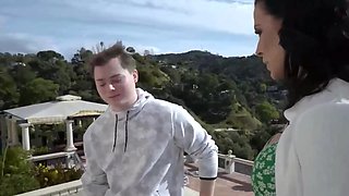 Busty Brunette's Wild Heat Erupts in Steamy Stepmom Passion