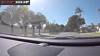 AUBREY BLACK - FAKE UBER - ROUGH SEX IN CAR AND DRIVING BLOWJOB