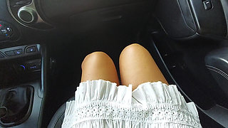 Stepson Drives His Horny Stepmother to the Office and She Teases Him on the Way to Work