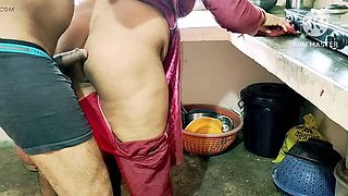 Desi Bhabhi Fucks Neighbor Boy Hard in Kitchen - Rough Sex & Big Cock Action