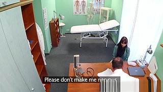 Female patient fucked by doctor on exam table