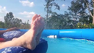 She loves to tease me with her feet in the pool