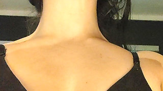Intense POV: Debora Mendes does oral + inverted riding in black panties with cumshot outside at the motel