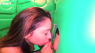 Maria found the glory hole and she love it