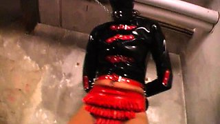 Extreme fetish latex play