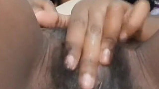 Rubbing My Hairy Black Pusssy Cumming so Hard