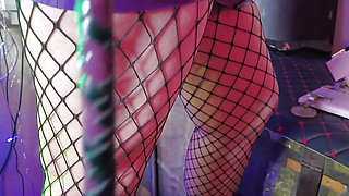 Dominatix Eva Latex Femdom Fetish Purple Rubber Big Ass MILF BDSM Solo Fuck Machine Hot High Heels