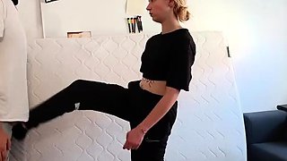 German Balls Busted - Emo Girl Ballbusting