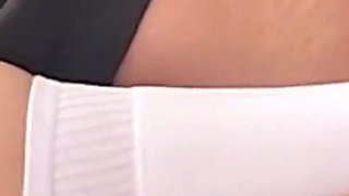 It's in the Other Hole!! Submissive Amateur Schoolgirl Fucked in Skirt and Stockings