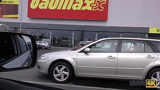 Hunt4k. man penetrates wondrous girl in his car while cuckold is around
