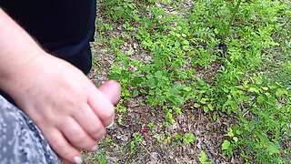 Mother-in-law Sucks My Dick in a Park and Swallows Hot Cum