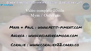 French Lesbian Threesome with Redhead Girls - Cunnilingus, Dildo & Fingering Action