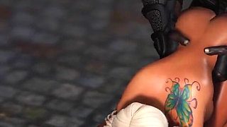 Sweet teen gets fucked hard by black man in the dark dungeon