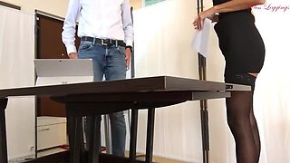 Italian MILF Blowjob Role Play - Fucking For Loan In Glasses