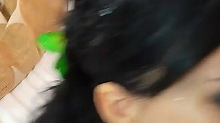 Nylon, Analdildo and Cum in Mouth