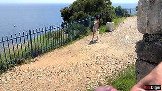 Public Dick Flashing - Girl Help Me to Cum in Mountains