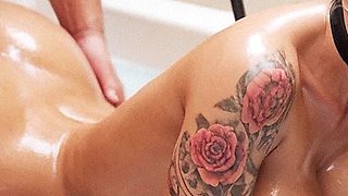 Lily and Ben Hot Sex in Bathoom, Best Blowjob, Sucking Cock, Big Tits, Curvy Blonde Woman with Big Ass, Creampie, Sperm in Pussy