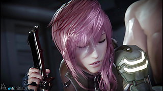 Final Fantasy big pussy and big cock by InitialA (animation with sound) 3D Hentai Porn SFM Compilation