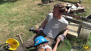 HUNT4K. Hunter seduced a hot girl with big boobs and humiliated her BF