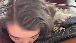 Sexy Blonde Babe Delivers Sloppy Deepthroat POV Blowjob To Cumshot