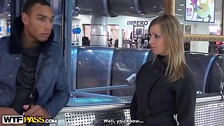Fucking and blowjob in public bathroom