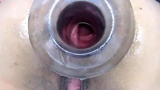 Busty amateur Milf toys and sucks with facial cum