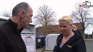 German boyfriend asks housewife on street about sex