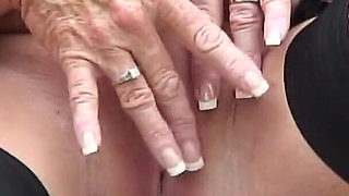 Horny British Granny Beverly Undresses & Masturbates in Front of the Window