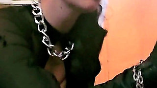 Stina Stone Femdom Feetworship Barefeet Licking Foot Gagging by German Mistress in Leather Gloves Part 1