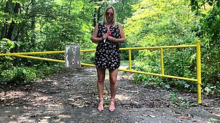 Naughty Blonde Squirts Outside with her Sex Toy!