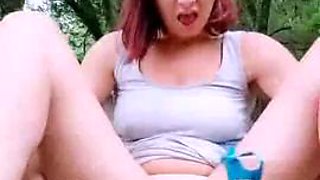 Redhead busty milf tease and masturbate in park: Big Tits, Big Ass  Amateur Porn