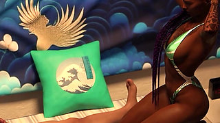 Hot Interracial Threesome with a Young Ebony Babe with a Perfect Black Ass & Her College Friends - Taboo University (steam Game)