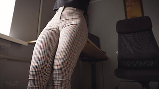 Naughty Coworker Cameltoe Tease and Denial