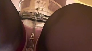 Slave Doll Aaruna Diary 9 Anal Ballet Boot Orgasm Squirting Chastity Belt Metal Electric Butt Plug