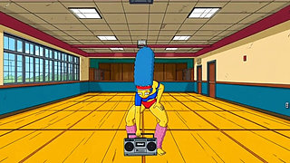 Dirty Orgy of Housewife Mrs. Sinpsom with Old Men at the Casting. Cartoon Parody