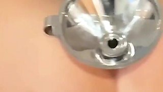 Extreme Anal Food Insertion BDSM - Submissive Makes an Extreme Chocolate Milkshake with Anal Food Insertion and Drinks It
