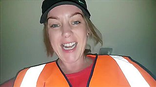 Delivery / Postal Girl Gets Cash for Public Sex & Cum Swallow