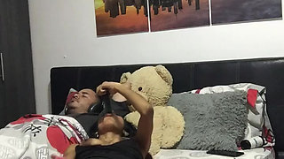 A big exotic girl rubs her big pussy.