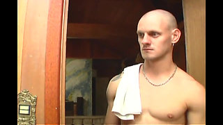 Muscular guys fuck each other in the ass