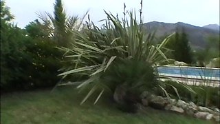 Pipi Naked by the Pool