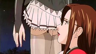 Masturbating anime babe has a hard orgasm
