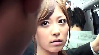 Exotic Japanese model in Horny Bus, Public JAV video
