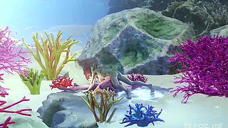 Big tits 3d babe fucking with sea monsters