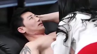 Korean stepsister and brother in home