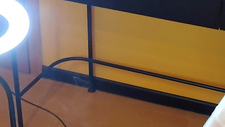A Smoking Busty Woman Blows Her Stepson.