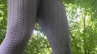 Spreading My Hairy Pussy Outside in the Sun